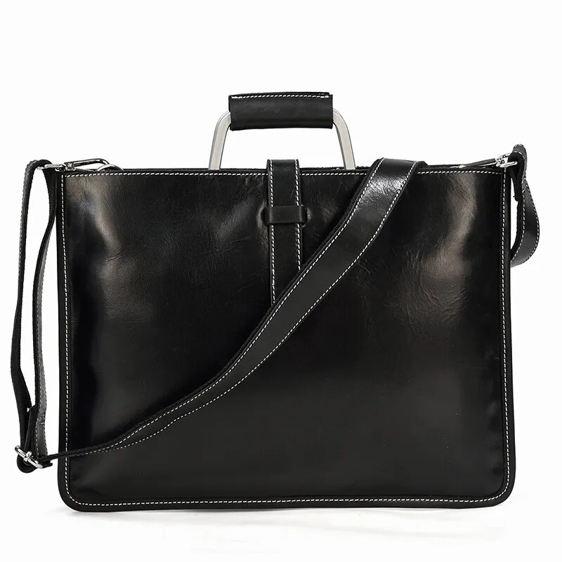 come4buy.com-Genuine Leather Briefcase for Men | Fit baga laptop 14 òirleach